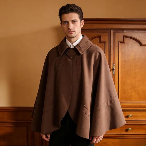 Medieval Victorian Renaissance Caroling Short Cape Standing Collar Cloack 26 INCH in Kuwait