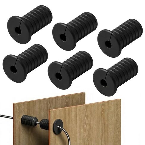 6Pcs Silicone Wall Grommets, 3/4 inch Wall Cable Grommets for Starlink, Black Anti-Slip Starlink Cable Routing Kit, Split Wall Hole Pass Through Bushing Grommet for Protecting Cord in Saudi Arabia