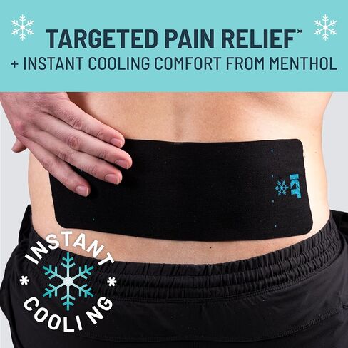 KT Tape, Back Pain Relief Patches, Extra Large 4"x10", Menthol Infused Kinesiology Tape, Cooling Pain Therapy, Everyday Long-Lasting Relief, 4 Count in Kuwait
