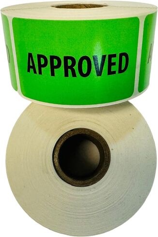 Approved Stickers, 1.5 x 2.5 Inch Green Quality Control Inventory Warehouse Labels, Permanent Adhesive Peel and Stick, 2 Rolls of 500 (1,000 Total) in Saudi Arabia