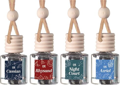 CandeCraftco 4 Pack Bookish Scents Air Air For Offical Oils ، وموزع السيارات العطري ، وهدية لها ، والمكتبة ، وهدية عاشق الكتب ، وقراءة Bibliophile (Acotar) in Kuwait