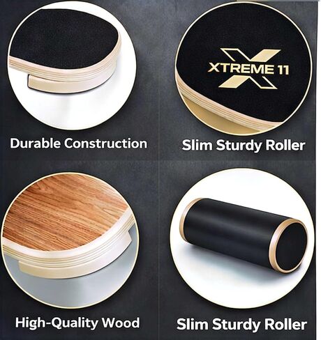 مدرب لوح التوازن الخشبي للبالغين - مدرب القوة الأساسية والثبات لركوب الأمواج وألواح التزلج وتدريبات التزلج على الجليد - لوح توازن مانع للانزلاق للياقة البدنية في صالة الألعاب الرياضية المنزلية in Kuwait