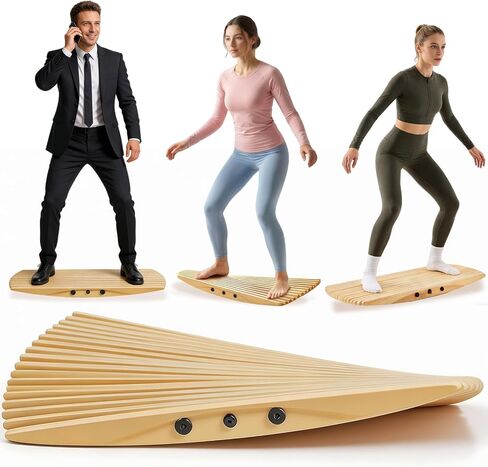 لوح توازن خشبي، مدرب لوح توازن متذبذب غير قابل للانزلاق لمكتب الوقوف، القوة الأساسية، ركوب الأمواج، التزلج، لوح هزاز لصالة الألعاب الرياضية المنزلية، اللياقة البدنية واللعب الداخلي in Kuwait