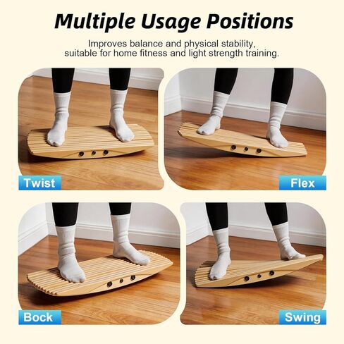 لوح توازن خشبي، مدرب لوح توازن متذبذب غير قابل للانزلاق لمكتب الوقوف، القوة الأساسية، ركوب الأمواج، التزلج، لوح هزاز لصالة الألعاب الرياضية المنزلية، اللياقة البدنية واللعب الداخلي in Kuwait