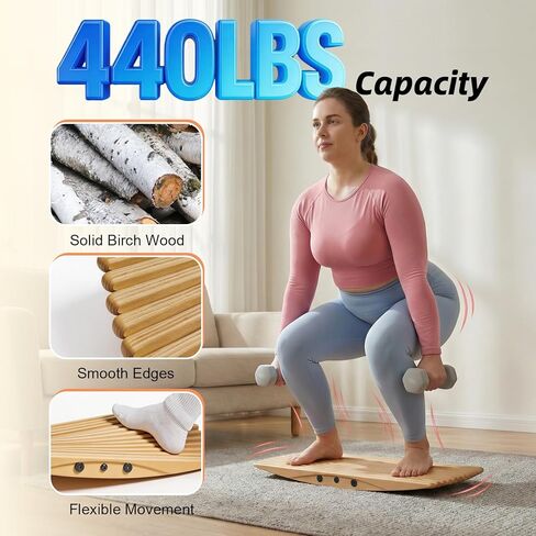 لوح توازن خشبي، مدرب لوح توازن متذبذب غير قابل للانزلاق لمكتب الوقوف، القوة الأساسية، ركوب الأمواج، التزلج، لوح هزاز لصالة الألعاب الرياضية المنزلية، اللياقة البدنية واللعب الداخلي in Kuwait