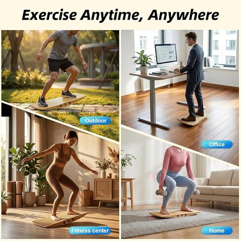 لوح توازن خشبي، مدرب لوح توازن متذبذب غير قابل للانزلاق لمكتب الوقوف، القوة الأساسية، ركوب الأمواج، التزلج، لوح هزاز لصالة الألعاب الرياضية المنزلية، اللياقة البدنية واللعب الداخلي in Kuwait