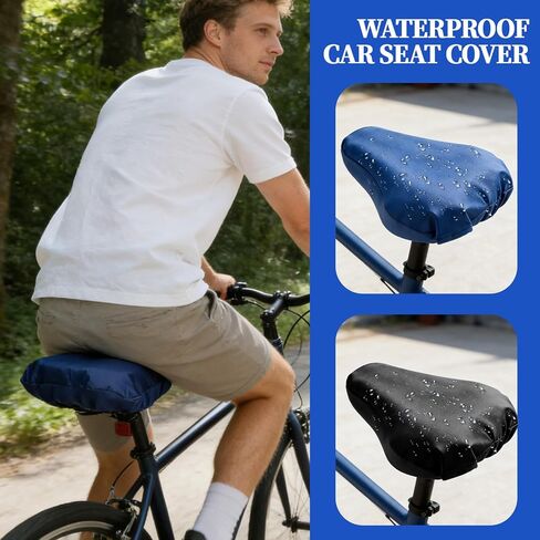 2 Pcs Waterproof Bike Seat Cover Bicycle Seat Rain Covers with Drawstring Durable Outdoor Protection Saddle Covers for Bicycles or Motorcycles,2 Colors in Saudi Arabia