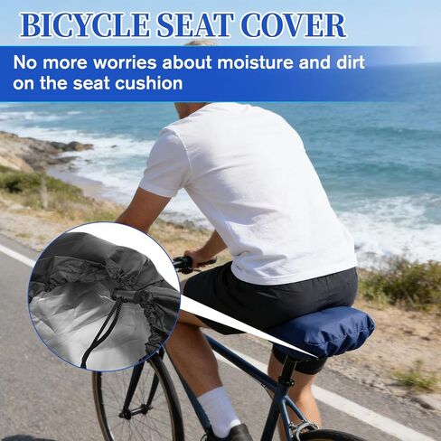 2 Pcs Waterproof Bike Seat Cover Bicycle Seat Rain Covers with Drawstring Durable Outdoor Protection Saddle Covers for Bicycles or Motorcycles,2 Colors in Saudi Arabia