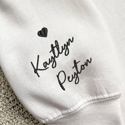 GodLover Personalized Embroidered Big Sister Sweatshirt, Personalized Name With Heart Sleeve Sweatshirt in Saudi Arabia