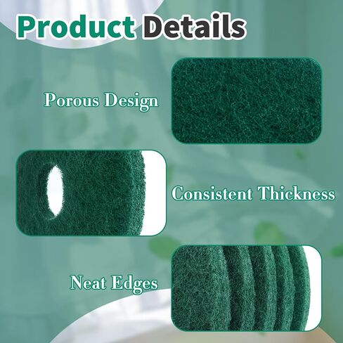 6 Pcs 12" Cleaning Orbiter Pads Green Commercial Floor Buffer Pads for Orbiter Machine Scrubber Polisher Cleaning Stripping and Hardwood Floor Maintenance in Saudi Arabia
