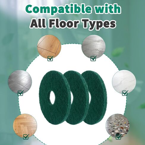 6 Pcs 12" Cleaning Orbiter Pads Green Commercial Floor Buffer Pads for Orbiter Machine Scrubber Polisher Cleaning Stripping and Hardwood Floor Maintenance in Saudi Arabia