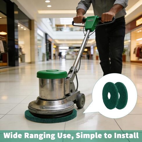 6 Pcs 12" Cleaning Orbiter Pads Green Commercial Floor Buffer Pads for Orbiter Machine Scrubber Polisher Cleaning Stripping and Hardwood Floor Maintenance in Saudi Arabia
