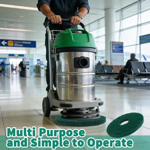6 Pcs 12" Cleaning Orbiter Pads Green Commercial Floor Buffer Pads for Orbiter Machine Scrubber Polisher Cleaning Stripping and Hardwood Floor Maintenance in Saudi Arabia