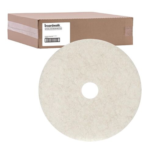 Boardwalk Natural Burnishing Floor Pads, 24" Diameter, White, 5/Carton in Saudi Arabia