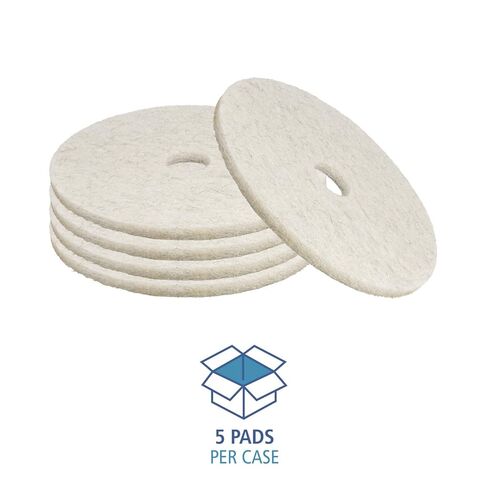Boardwalk Natural Burnishing Floor Pads, 24" Diameter, White, 5/Carton in Saudi Arabia