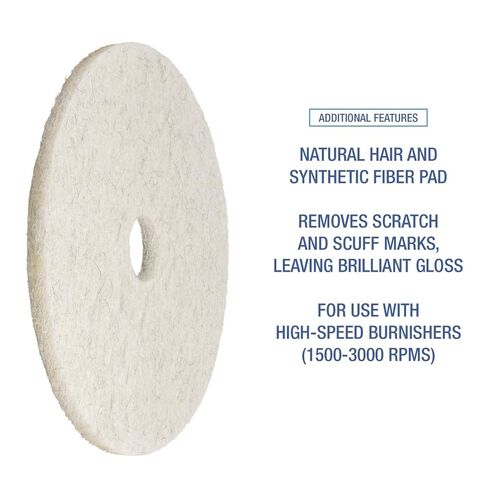 Boardwalk Natural Burnishing Floor Pads, 24" Diameter, White, 5/Carton in Saudi Arabia