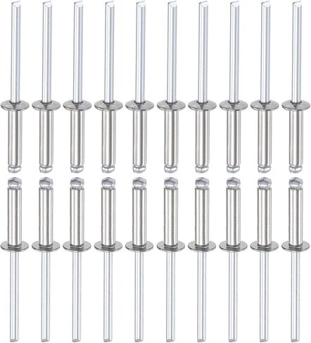 DTGN 4mm x 8mm (DxL) Blind Rivets - 25Pack - Good for Machinery Joining - 304 Stainless Steel Dome Open End Rivet in Saudi Arabia
