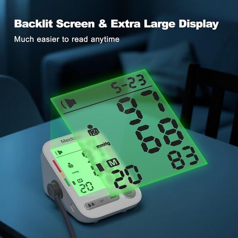 Blood Pressure Monitor for Home Use, Rechargeable Automatic Digital BP Machine with 2 Cuffs (9-17'' & 13-21''), Adjustable Upper-Arm Blood Pressure Cuff, Large LCD Backlit Display, 2x199 Sets Memory in Kuwait