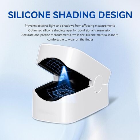 مقياس تأكسج نبض الإصبع من بيركوم مع شاشة LED وتتبع متعدد المعلمات (SpO2، PR، PI)، جهاز مراقبة أكسجين الدم سريع ودقيق، يتضمن البطاريات والحبل (أبيض) in Kuwait