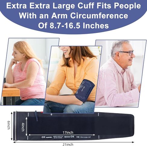 Medium Blood Pressure Cuff, 22-42CM Blood Pressure Monitors Cuff Adjustable Compatible with Other BP Monitors for Adult Senior with Medium Arms Women, 6 Connectors (8.7"-16.5") in Saudi Arabia