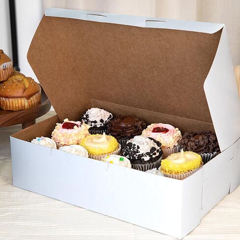 Southern Champion Tray 1025 Premium Clay Coated Kraft Paperboard White Non-Window Sheet Cake and Utility Box, 14" Length x 10" Width x 4" Height, 1/4 Sheet (Case of 100) in Saudi Arabia