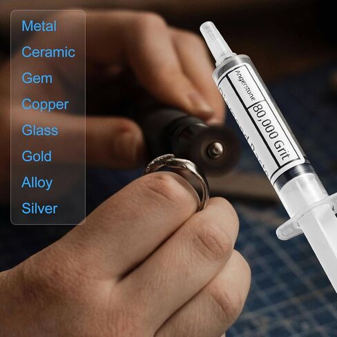 Angerstone Extra-Large 100g Diamond Polishing Compound Kit, 40% Concentration Lapping Compound 80,000 to 450 Grit, Diamond Stropping Compound for Metal, Glass Watch Jewelry Resin Marble Diamond Paste in Saudi Arabia