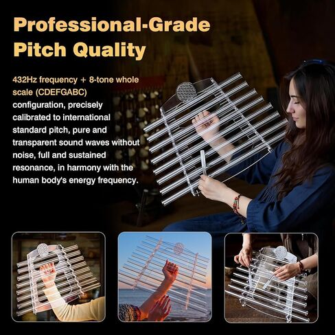 432Hz 8 Note CDEFGABC Quartz Crystal Singing Harp,Including Bracket Alumina Carrry Case for Sound Bath and Meditatiion in Kuwait