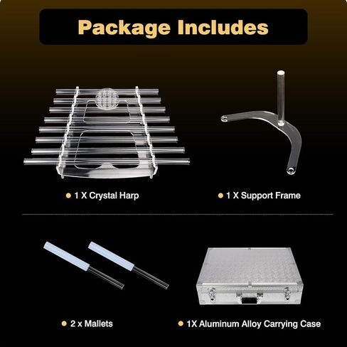 432Hz 8 Note CDEFGABC Quartz Crystal Singing Harp,Including Bracket Alumina Carrry Case for Sound Bath and Meditatiion in Kuwait