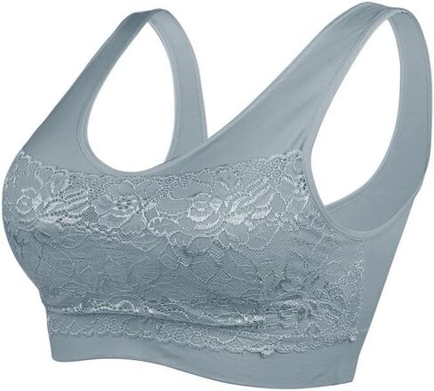 Litthing Lace Bralettes for Women Padded Sports Bra Seamless Plus Size Tank Tops Wirefree Comfort Yoga Cami T Shirt Bras in Kuwait