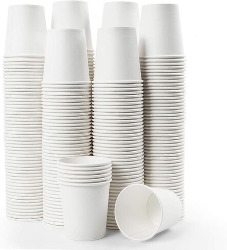 Vumdua 300 Pcs 6 oz Disposable Paper Cups, Hot Cold Beverage Drinking Cup for Coffee, Water, Tea, Juice, Espresso & Cortado (White) in Kuwait