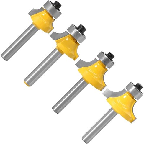 6mm Shank Corner Round Over Router Bit with BearingMilling Cutter for Wood Woodwork Tungsten Carbide 1Pcs(4PCS 6mm Shank) in Saudi Arabia