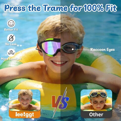 Swim Goggles for Kids 8-14, Youth Beginner Swimming Goggles Anti Fog UV Protection, Leakproof Wide View in Saudi Arabia