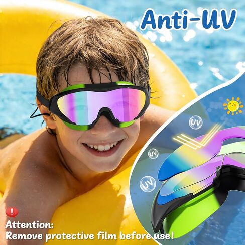 Swim Goggles for Kids 8-14, Youth Beginner Swimming Goggles Anti Fog UV Protection, Leakproof Wide View in Saudi Arabia