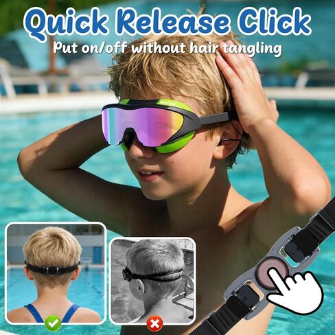 Swim Goggles for Kids 8-14, Youth Beginner Swimming Goggles Anti Fog UV Protection, Leakproof Wide View in Saudi Arabia
