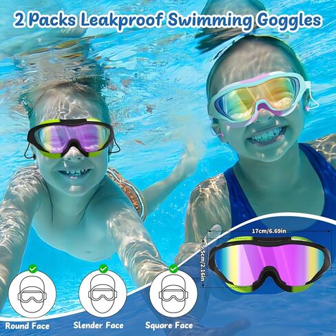 Swim Goggles for Kids 8-14, Youth Beginner Swimming Goggles Anti Fog UV Protection, Leakproof Wide View in Saudi Arabia