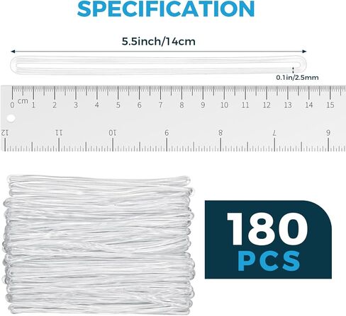 100-Piece Clear Plastic Luggage Tag Loops & Straps - Bulk Durable Cruise & Travel ID Tag Loops for Name Tags, ID Cards & Bag Accessories in Kuwait