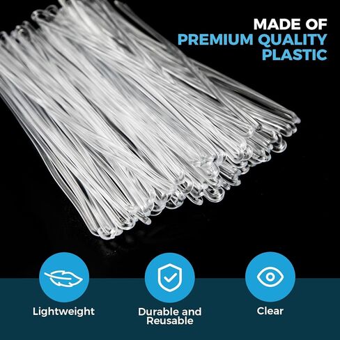 100-Piece Clear Plastic Luggage Tag Loops & Straps - Bulk Durable Cruise & Travel ID Tag Loops for Name Tags, ID Cards & Bag Accessories in Kuwait