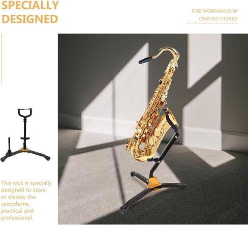 حامل ساكسفون تينور وألتو من سوبفوكس، حامل ساكسفون حديدي قابل للطي مع حامل لألتو وتينور وتخزين الكلارينيت ورف العرض in Kuwait