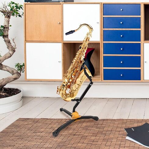 حامل ساكسفون تينور وألتو من سوبفوكس، حامل ساكسفون حديدي قابل للطي مع حامل لألتو وتينور وتخزين الكلارينيت ورف العرض in Kuwait