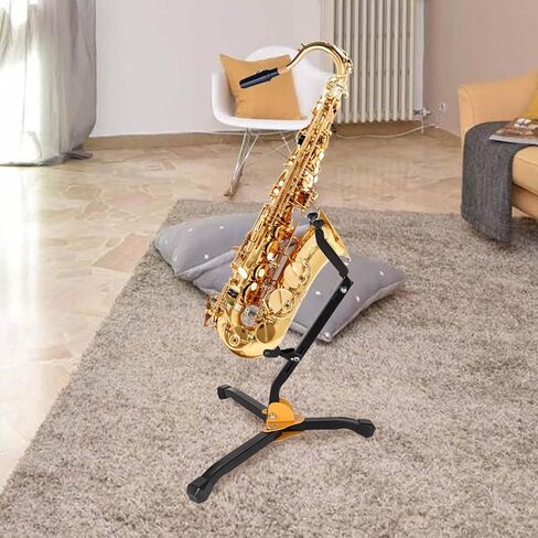 حامل ساكسفون تينور وألتو من سوبفوكس، حامل ساكسفون حديدي قابل للطي مع حامل لألتو وتينور وتخزين الكلارينيت ورف العرض in Kuwait