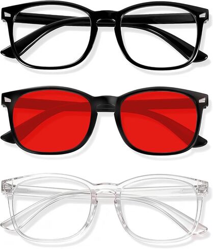 CHEERS DEVIVES Red Lens Reading Glasses Magnifier Readers for Men & Women, Anti-Glare for Screen Use (Magnification +1.5) in Kuwait