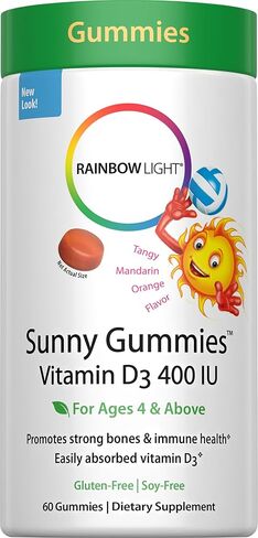 Rainbow Light - Sunny Gummies Vitamin D3 400 IU, 60 Count, Immune Health, Tangy Tangerine Flavor in Kuwait