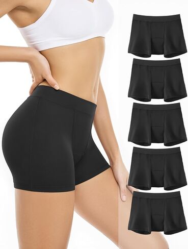 Incontinence Underwear for Women Washable Leak Proof Boxers Bladder Protective Boyshorts 5 Pack in Saudi Arabia