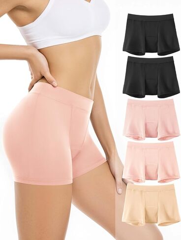 TIICHOO Incontinence Underwear for Women Washable Leak Proof Boxers Bladder Protective Boyshorts 5 Pack in Saudi Arabia