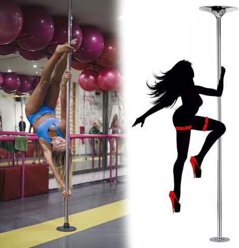 Stripper Pole Dancing Pole,Removable Fitness Stripping Poles Kit for Extra High Ceilings,Permanent Dancer Train Equipment (9ft) in Saudi Arabia
