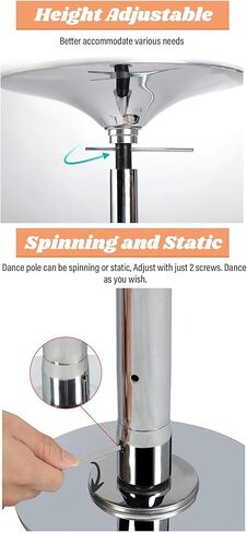 Pole Dancing Pole for Home 10 Ft 12 Foot Ceiling,Static Portable Removable Dance Pole Kit,Stripper Pole,Loads 200kg in Saudi Arabia