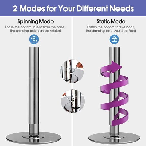 Stripper Pole,45mm Static Dancing Pole with Adjustable Height,Portable Removable Dance Pole Kit for Club,Max Load 440LBS in Saudi Arabia