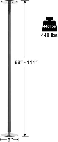 Stripper Pole,45mm Static Dancing Pole with Adjustable Height,Portable Removable Dance Pole Kit for Club,Max Load 440LBS in Saudi Arabia
