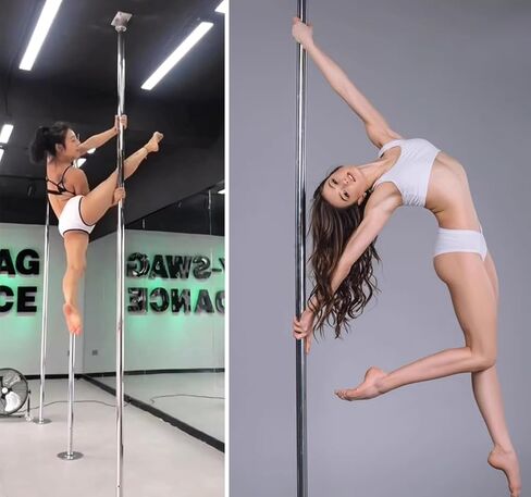 Static & Dancing Pole/Strength Train,Ceiling-Mounted Pole Dance Set w/Fixed Plate,7.3ft-9ft Adjustable Steel Stripping Poles in Saudi Arabia