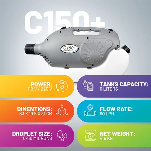 C150+ 110V Electric ULV Fogging 6L + 10 FogPro Shield Reusable Respirator Masks in Saudi Arabia